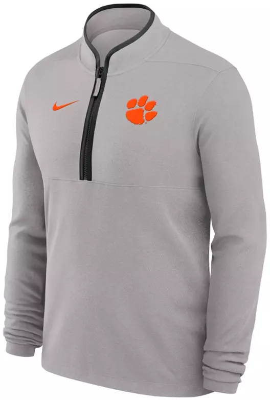 Nike Adult Clemson Tigers Victory Pewter Grey 1/2 Zip Sweater 1 Nike Adult Clemson Tigers Victory Pewter Grey 1/2 Zip Sweater