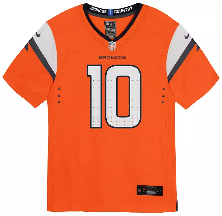 Nike Little Kids' Denver Broncos Bo Nix  #10 Orange Game Jersey