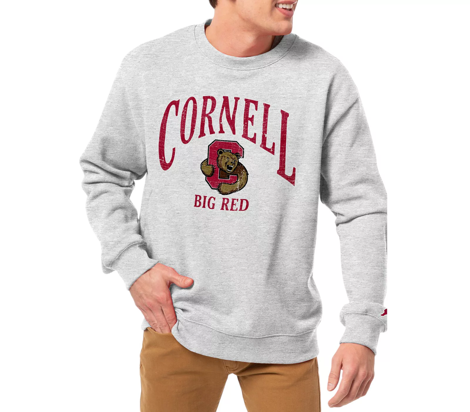 League-Legacy Men's Cornell Big Red Grey Essential 2.0 Fleece Crew Neck Sweatshirt 1 League-Legacy Men's Cornell Big Red Grey Essential 2.0 Fleece Crew Neck Sweatshirt