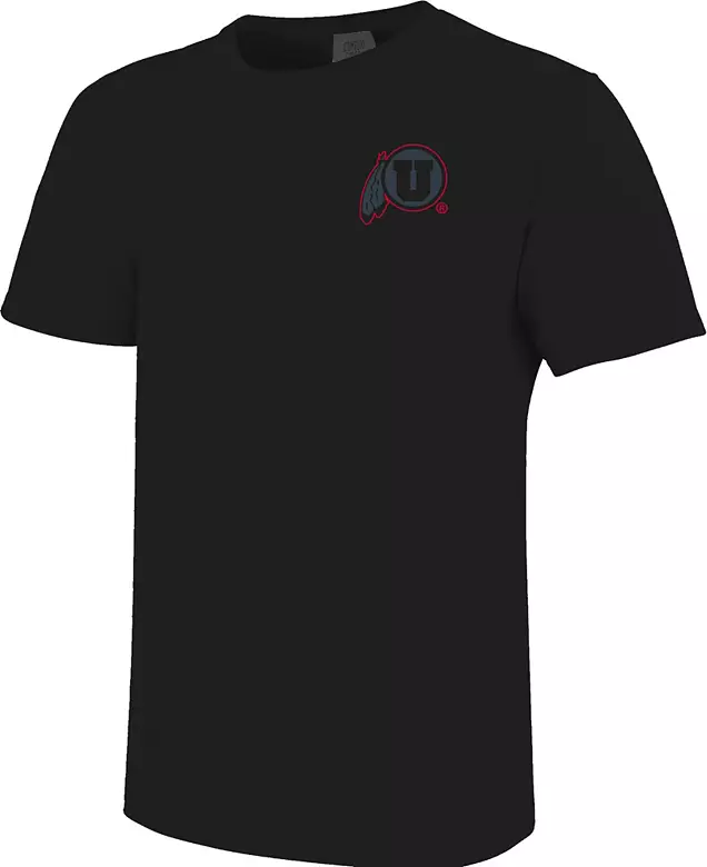 Image One Men's Utah Utes Black Dark Mode Stadium T-Shirt 2 Image One Men's Utah Utes Black Dark Mode Stadium T-Shirt