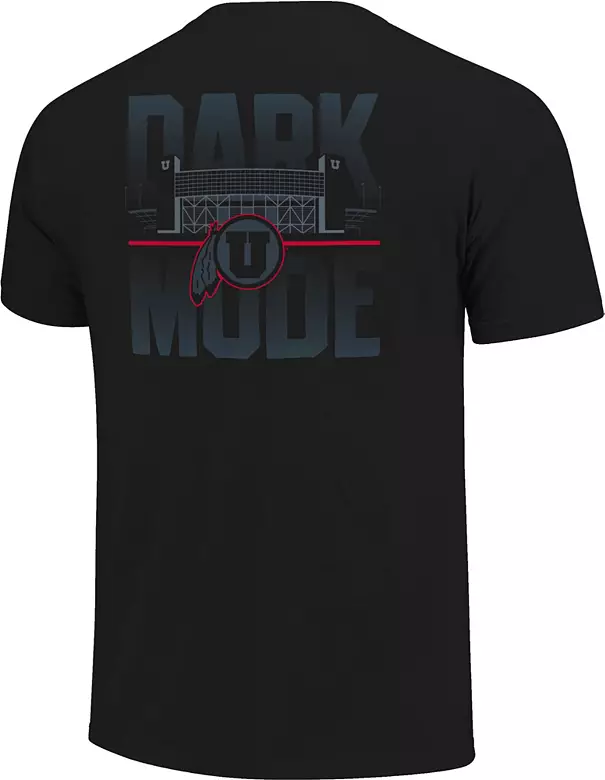 Image One Men's Utah Utes Black Dark Mode Stadium T-Shirt 3 Image One Men's Utah Utes Black Dark Mode Stadium T-Shirt