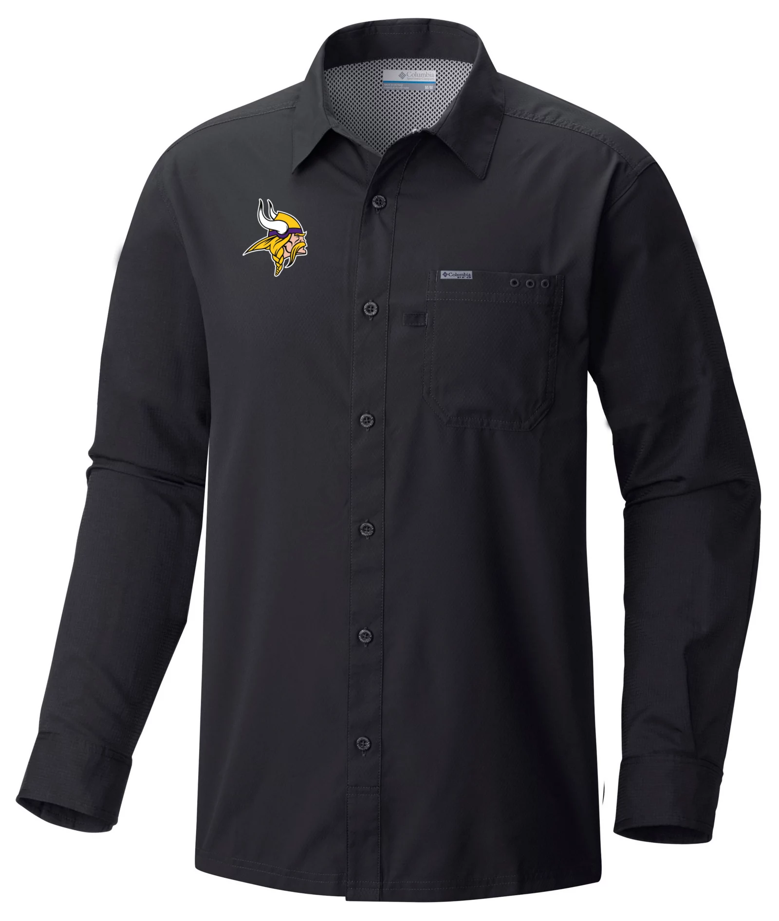 Columbia Men's Minnesota Vikings Black Slack Tide Long Sleeve T-Shirt