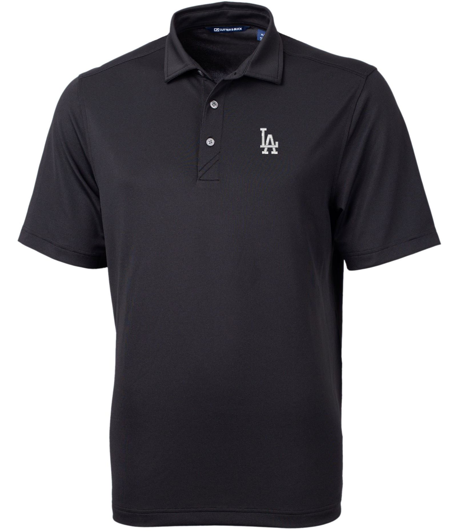 Cutter & Buck Men's Los Angeles Dodgers Black Virtue Eco Pique Polo