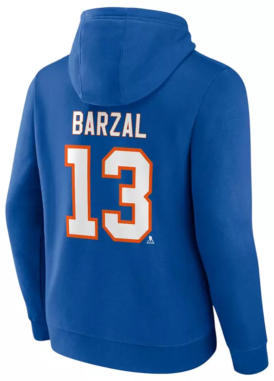 NHL Adult New York Islanders Mathew Barzal #13 2024-2025 Blue Pullover Hoodie 3 NHL Adult New York Islanders Mathew Barzal #13 2024-2025 Blue Pullover Hoodie