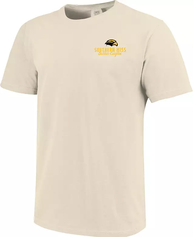 Image One Men's Southern Miss Golden Eagles Ivory Mascot Overlay T-Shirt