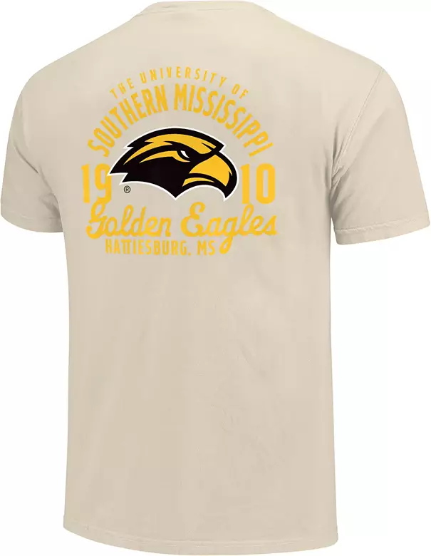 Image One Men's Southern Miss Golden Eagles Ivory Mascot Overlay T-Shirt