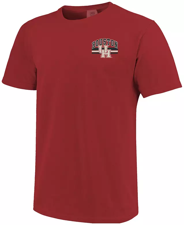 Image One Men's Houston Cougars Red Mascot Arched Short Sleeve T-Shirt 2 Image One Men's Houston Cougars Red Mascot Arched Short Sleeve T-Shirt