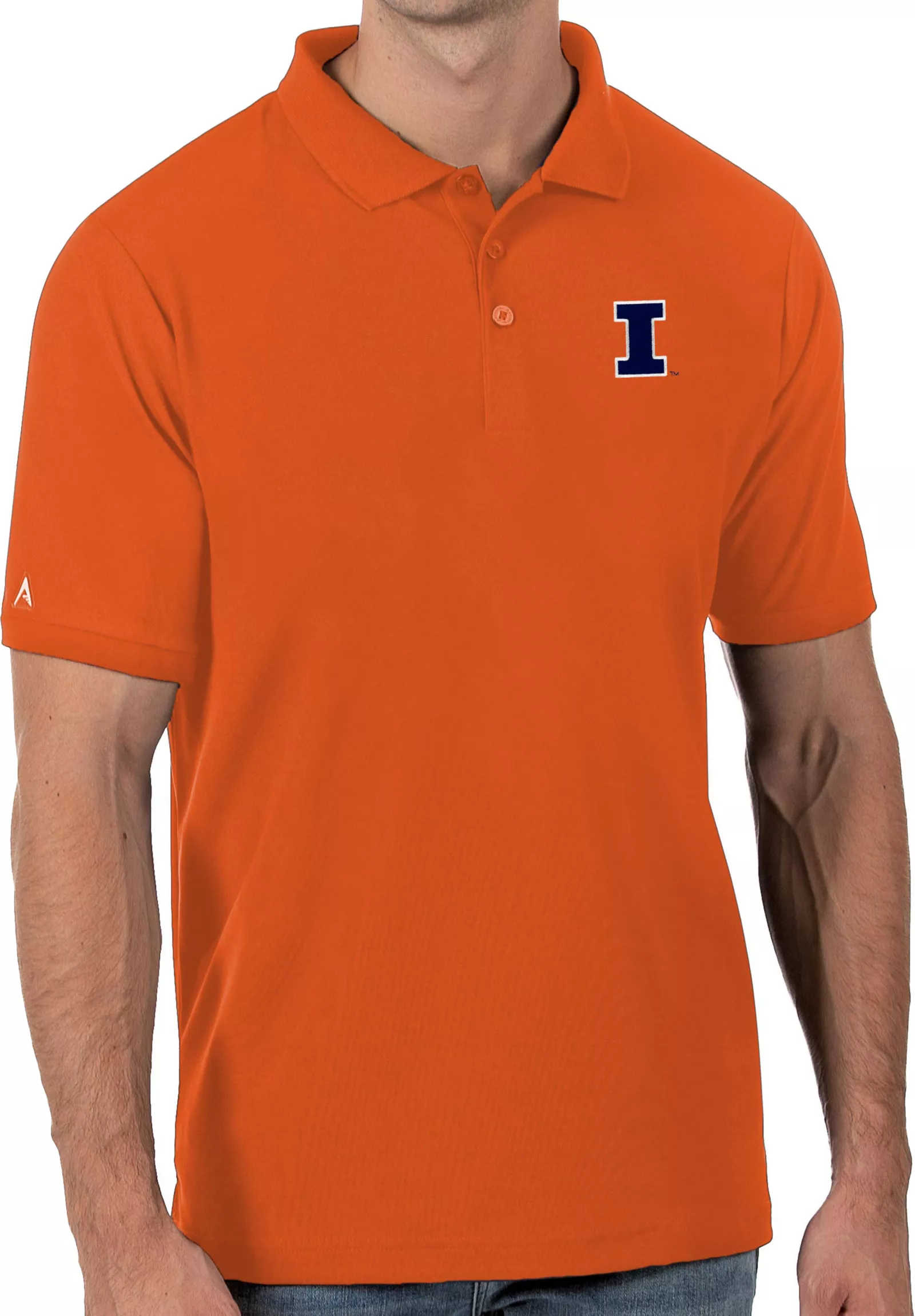 Antigua Men's Illinois Fighting Illini Orange Legacy Pique Polo