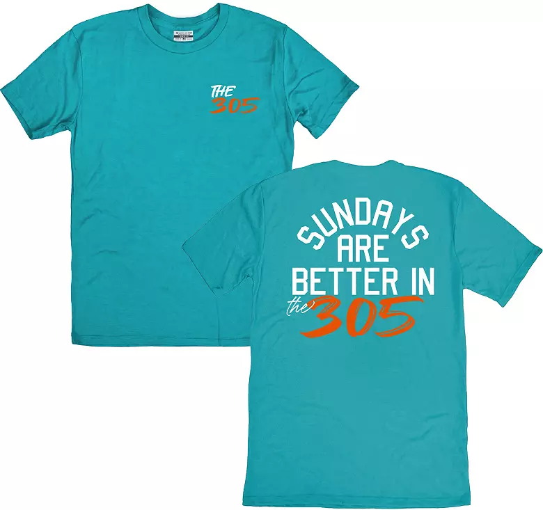 Where I'm From Men's Miami Teal 2-Hit 'Better In' Short Sleeve T-Shirt