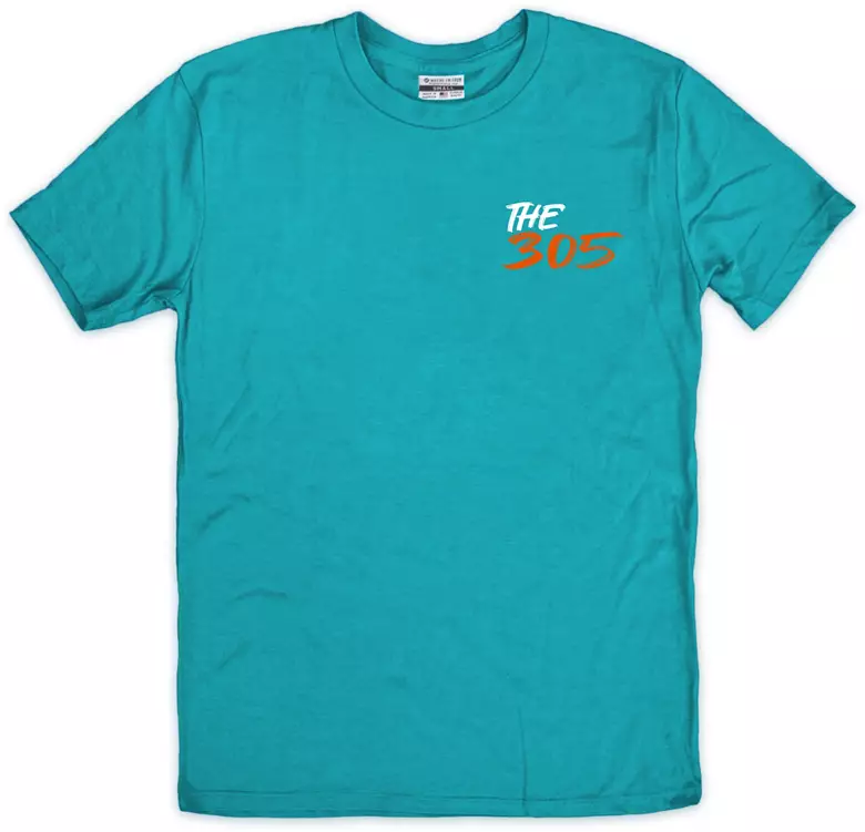 Where I'm From Men's Miami Teal 2-Hit 'Better In' Short Sleeve T-Shirt