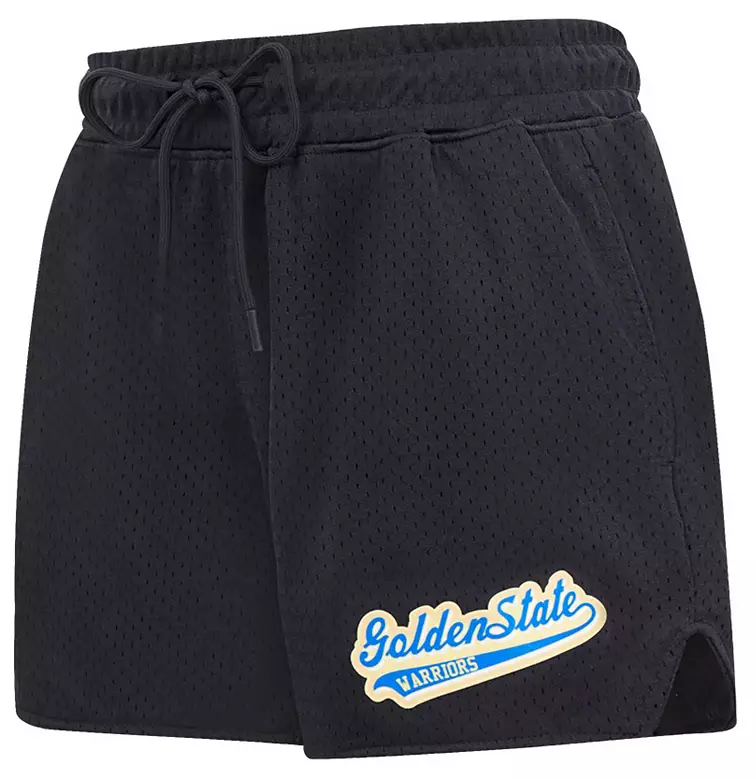 Pro Standard Women's Golden State Warriors Black Script Tail Mesh Shorts 1 Pro Standard Women's Golden State Warriors Black Script Tail Mesh Shorts