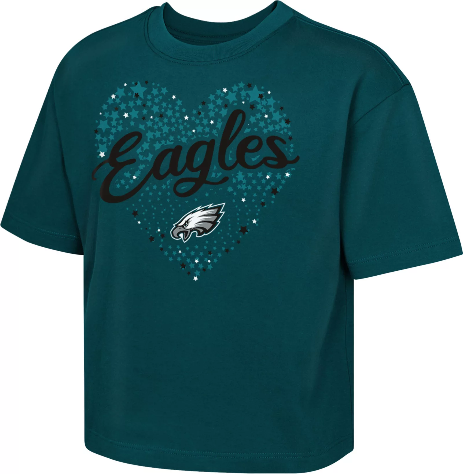 NFL Team Apparel Girl's Philadelphia Eagles Love Star Sport Teal T-Shirt 1 NFL Team Apparel Girl's Philadelphia Eagles Love Star Sport Teal T-Shirt