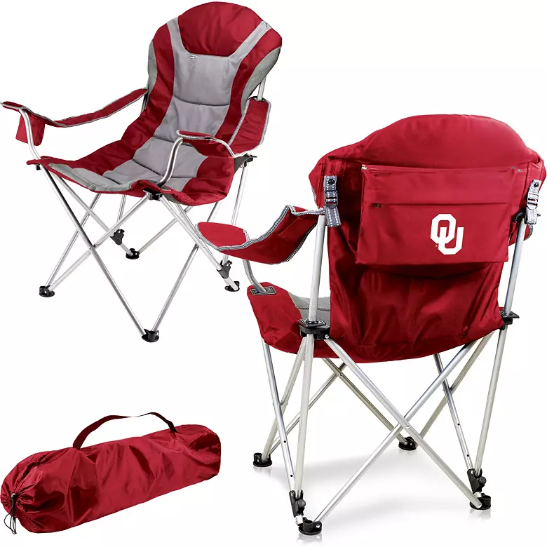 Picnic Time Oklahoma Sooners Reclining Camp Chair