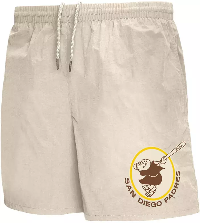 Mitchell & Ness Adult San Diego Padres Vinyl Logo Cream Athletic Shorts