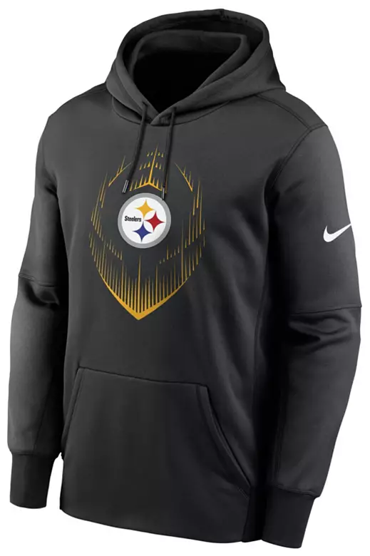 Nike Men's Pittsburgh Steelers Black Therma Icon Pullover Hoodie