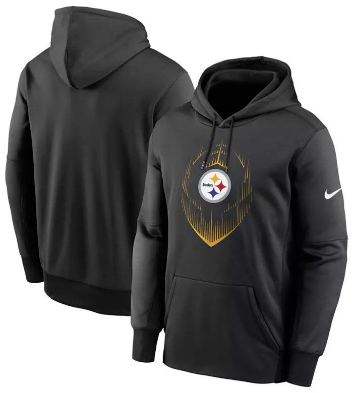 Nike Men's Pittsburgh Steelers Black Therma Icon Pullover Hoodie