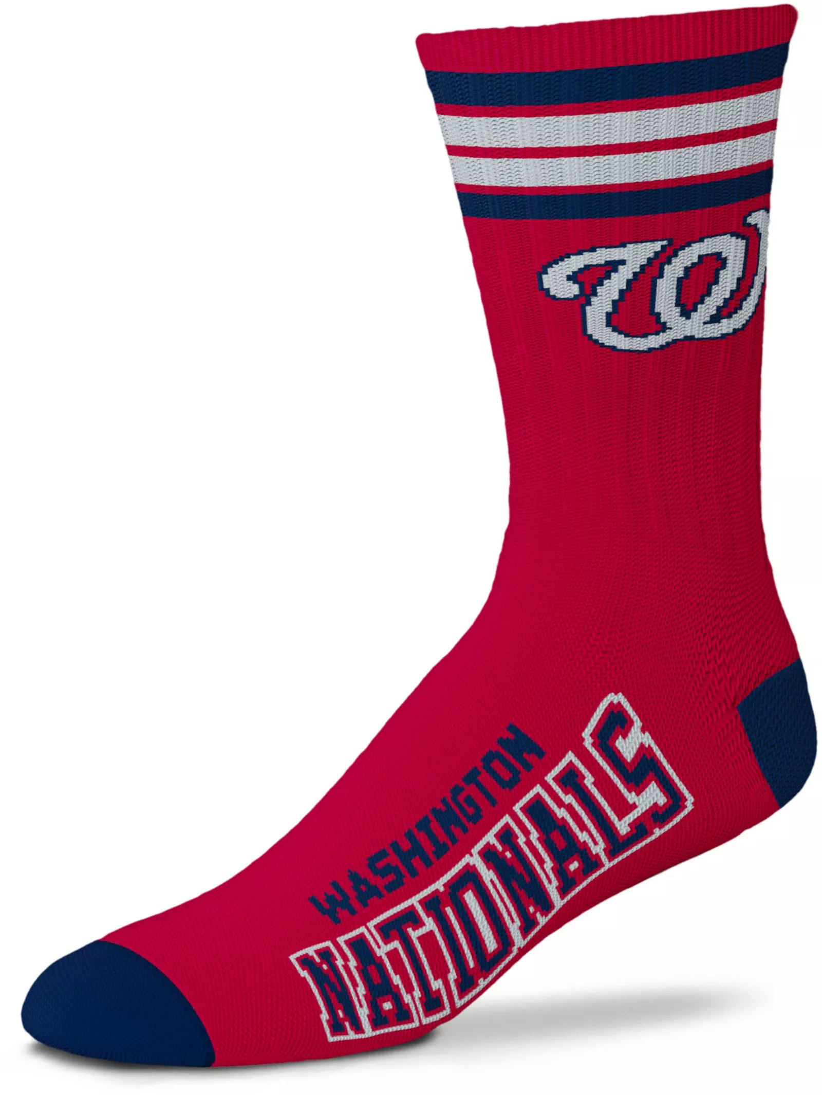 For Bare Feet Washington Nationals Red 4 Stripe Deuce Crew Socks 1 For Bare Feet Washington Nationals Red 4 Stripe Deuce Crew Socks
