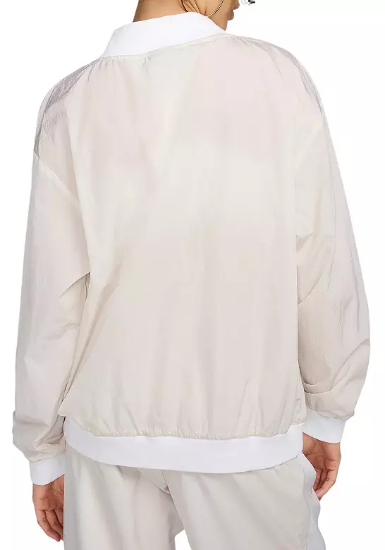 Nike Women's Sportswear Essential Loose UV Woven Long-Sleeve V-Neck Top