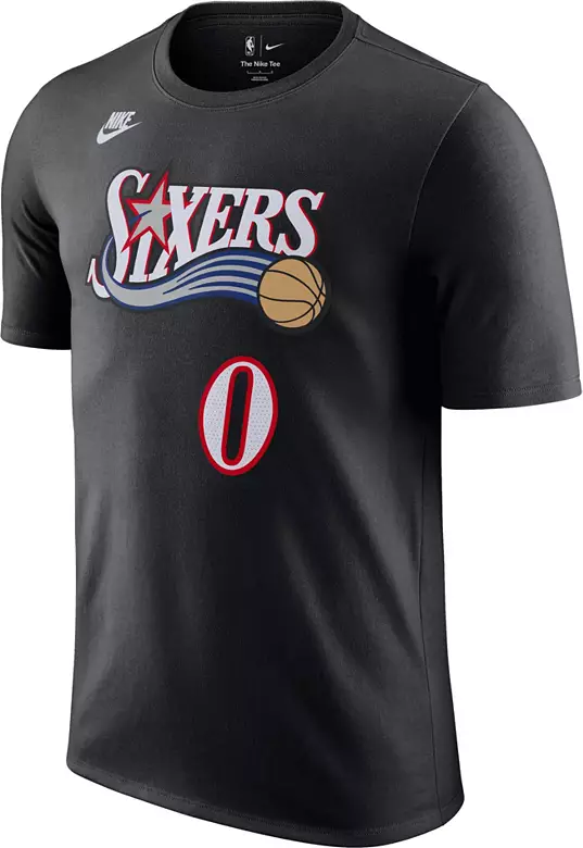 Nike Adult Philadelphia 76ers Tyrese Maxey #0 Black Hardwood Classics T-Shirt