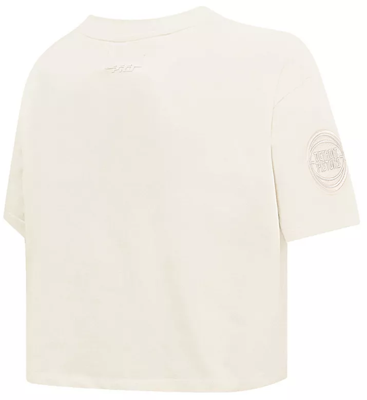 Pro Standard Women's Detroit Pistons Off-White Neutral Boxy Cropped T-Shirt