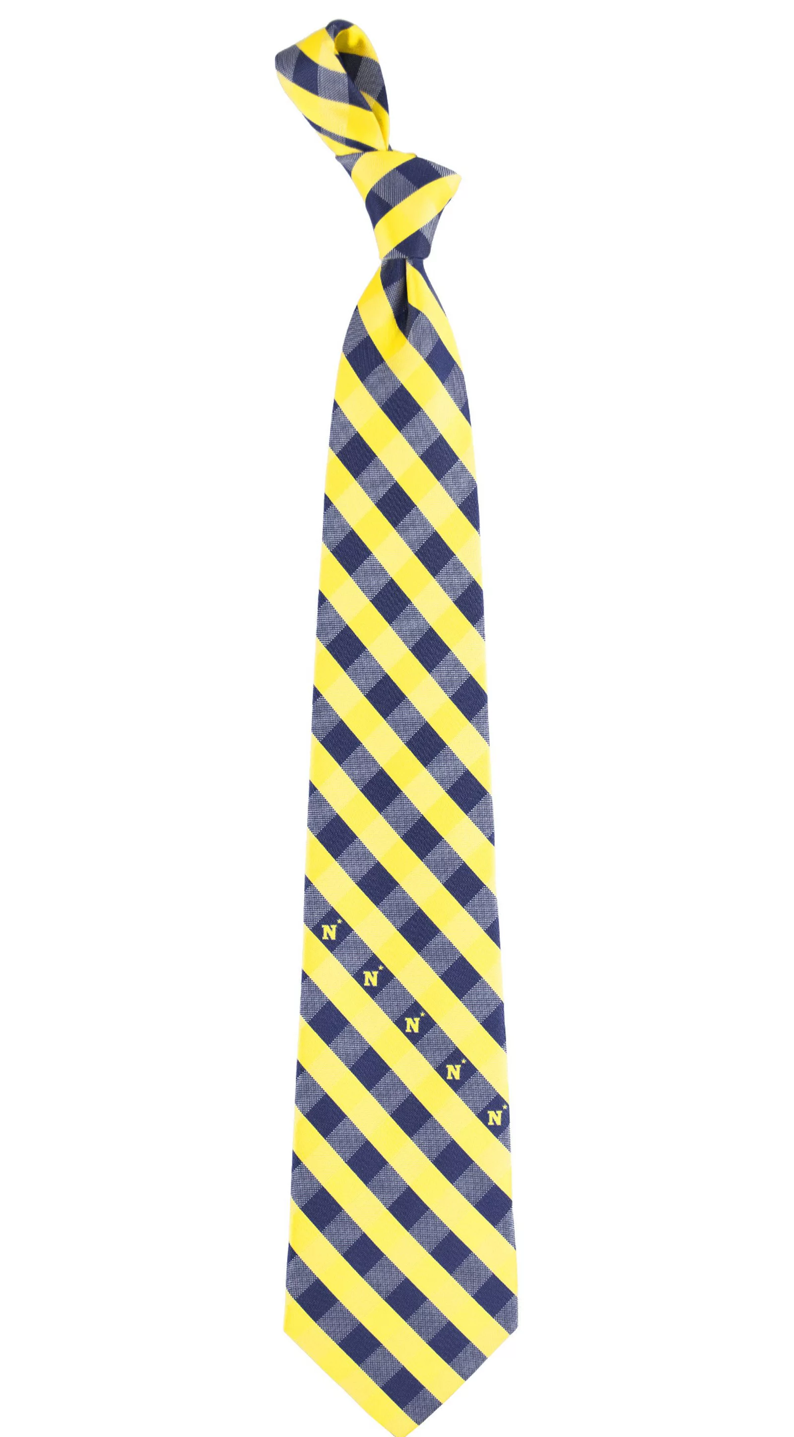 Eagles Wings Navy Midshipmen Check Necktie 1 Eagles Wings Navy Midshipmen Check Necktie