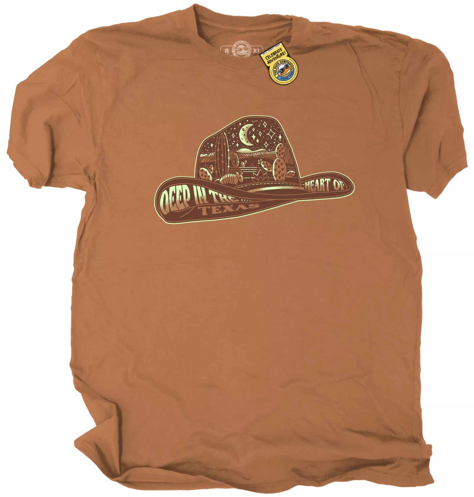 The Duck Company Adult Texas Brown Cowboy Hat T-Shirt