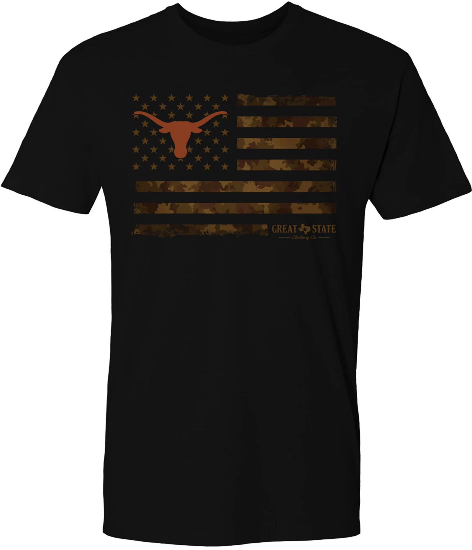 Great State Clothing Men's Texas Longhorns Black Whiskey Label T-Shirt 1 Great State Clothing Men's Texas Longhorns Black Whiskey Label T-Shirt
