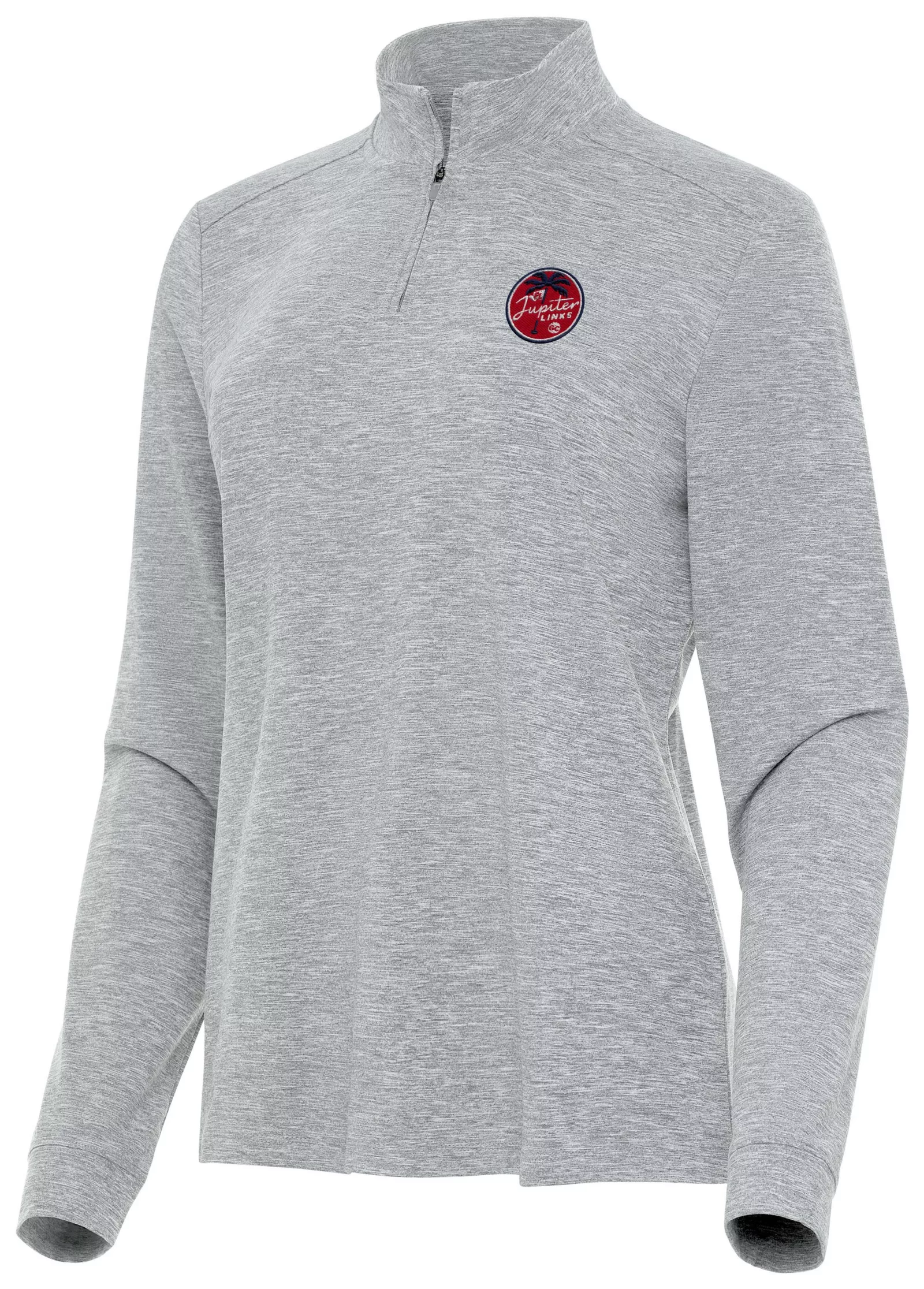 Antigua Women's TGL Jupiter Links GC Grey Mentor Long Sleeve Golf 1/4 Zip 1 Antigua Women's TGL Jupiter Links GC Grey Mentor Long Sleeve Golf 1/4 Zip