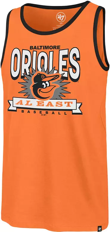 '47 Men's Baltimore Orioles Orange Twelve Six Franklin Tank Top