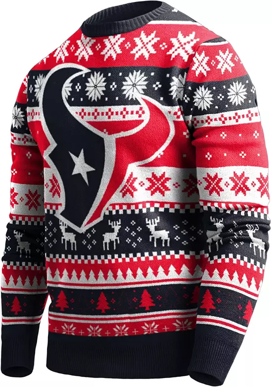 FOCO Men's Houston Texans Navy Ugly Knit Sweater 1 FOCO Men's Houston Texans Navy Ugly Knit Sweater