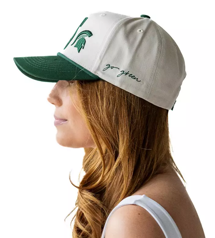 Gameday Social Women's Michigan State Spartans Ivory Saturday Stretch Adjustable Hat 2 Gameday Social Women's Michigan State Spartans Ivory Saturday Stretch Adjustable Hat