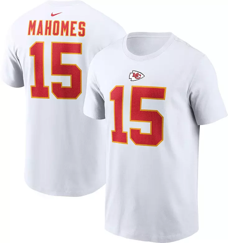 Nike Men's Kansas City Chiefs Patrick Mahomes #15 White T-Shirt