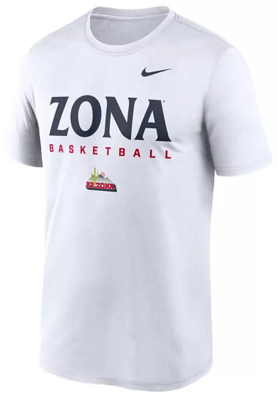 Nike Men's Arizona Wildcats White Legend Basketball T-Shirt 1 Nike Men's Arizona Wildcats White Legend Basketball T-Shirt