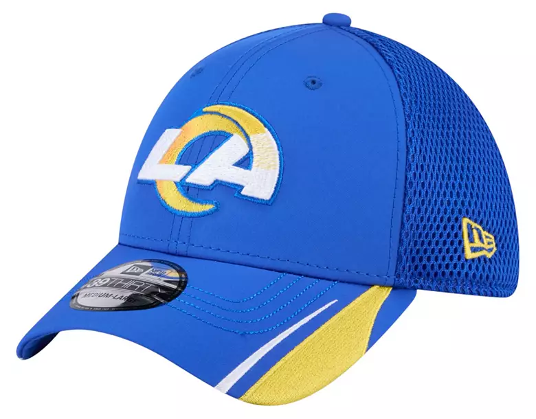 New Era Adult Los Angeles Rams Blue Linear 39Thirty Adjustable Hat 1 New Era Adult Los Angeles Rams Blue Linear 39Thirty Adjustable Hat
