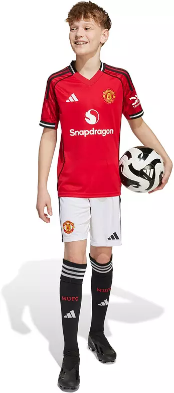 adidas Youth Manchester United 2025 Red Home Replica Jersey