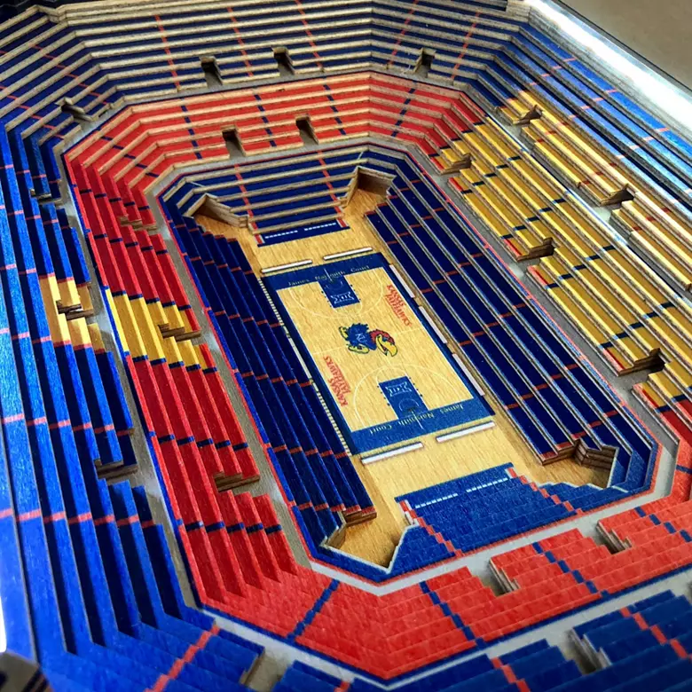YouTheFan Kansas Jayhawks 25-Layer StadiumViews Lighted End Table