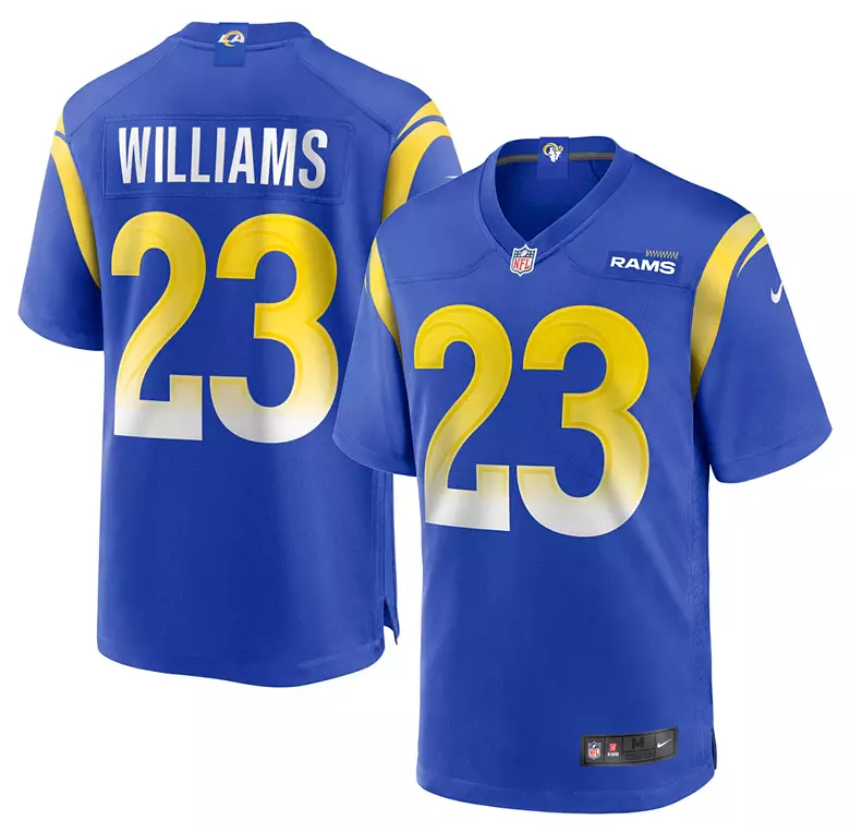 Nike Men's Los Angeles Rams Kyren Williams #23 Blue Game Jersey 1 Nike Men's Los Angeles Rams Kyren Williams #23 Blue Game Jersey