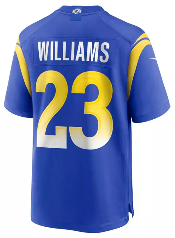 Nike Men's Los Angeles Rams Kyren Williams #23 Blue Game Jersey 4 Nike Men's Los Angeles Rams Kyren Williams #23 Blue Game Jersey