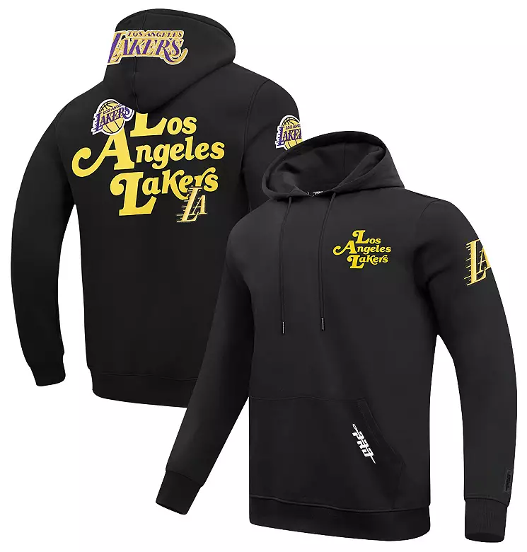 Pro Standard Men's Los Angeles Lakers Black Souvenir Fleece Pullover Hoodie 1 Pro Standard Men's Los Angeles Lakers Black Souvenir Fleece Pullover Hoodie