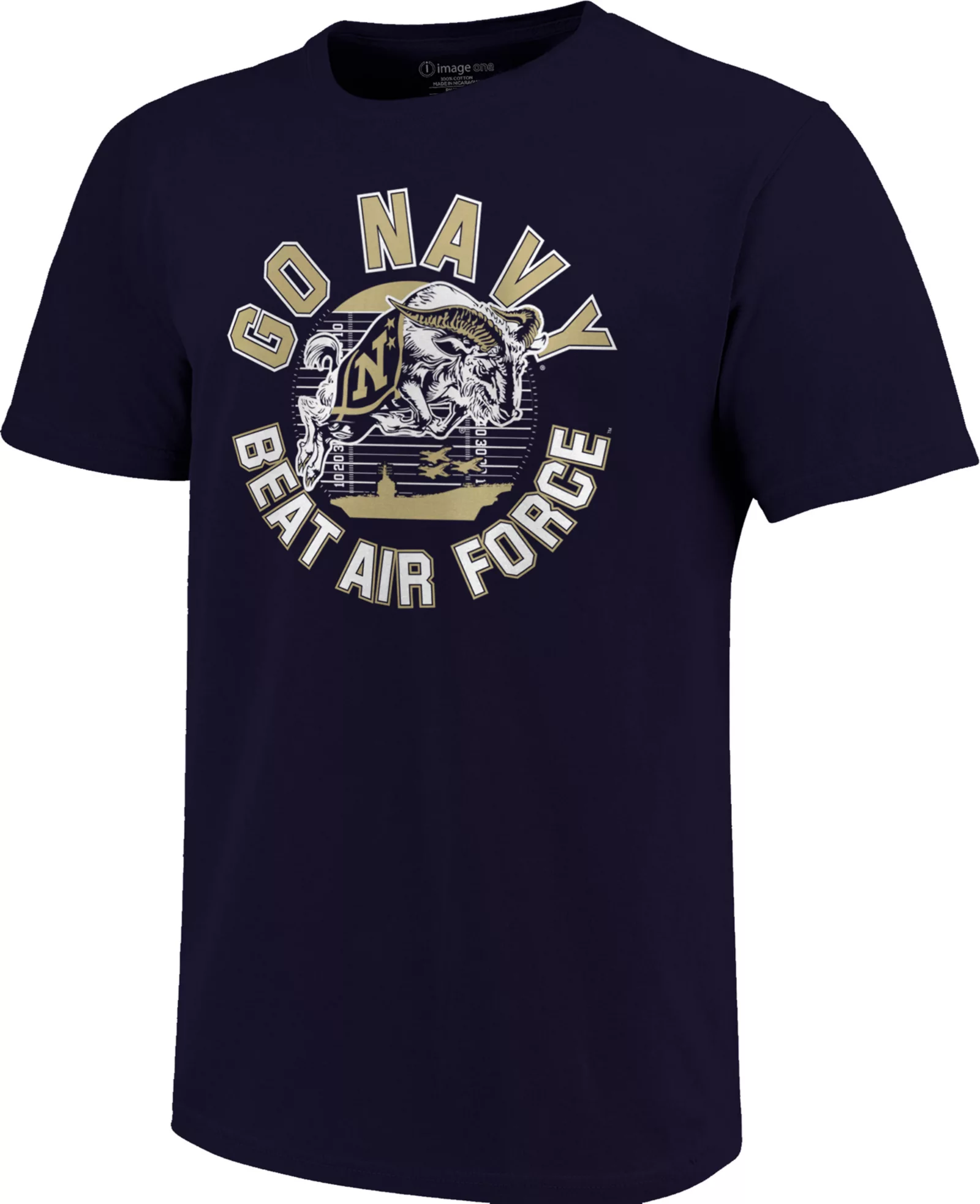 Image One Adult Navy Midshipmen Navy Football Field 'Beat Air Force' T-Shirt 1 Image One Adult Navy Midshipmen Navy Football Field 'Beat Air Force' T-Shirt