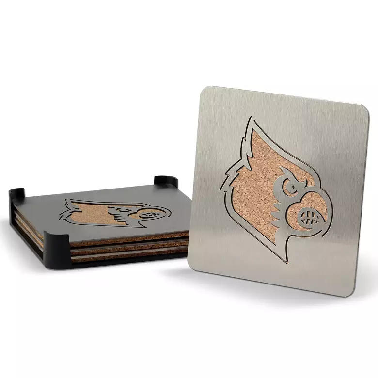 YouTheFan Louisville Cardinals Coaster Set 1 YouTheFan Louisville Cardinals Coaster Set
